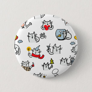 Grappige katten, melk en magie. ronde button 5,7 cm