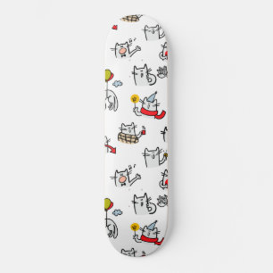 Grappige katten, melk en magie. skateboard
