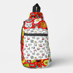Grappige katten, melk en magie. sling bag