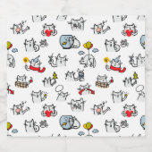 Grappige katten, melk en magie. sparkling wijnetiket (Enkel label)