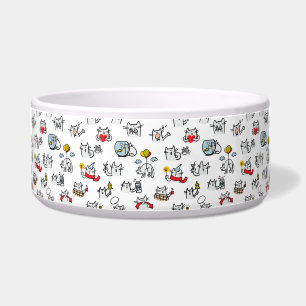 Grappige katten, melk en magie. voerbakje