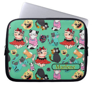 Grappige Katten Monogramed Electronics Bag Laptop Sleeve