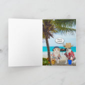 Grappige katten op het strand kaart (Binnen)