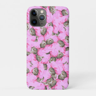 Grappige katten roze patroon iPhone 11 pro hoesje