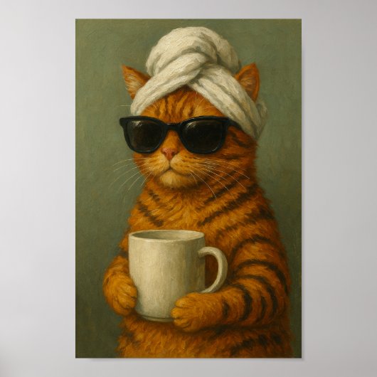 Grappige katten spa muurkunst, cadeau voor kattenl poster (Voorkant)