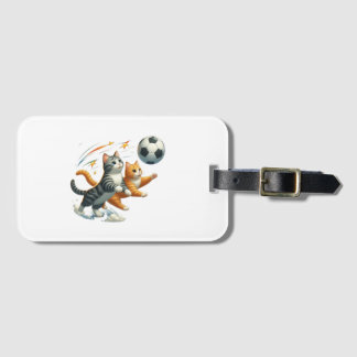 Grappige katten spelen FOOTBALL Bagagelabel