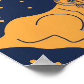 Grappige katten, sterren, ruimte patroon. poster (Hoek)