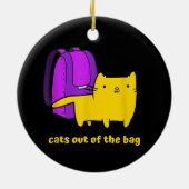 Grappige katten uit de zak keramisch ornament (Achterkant)