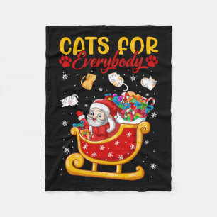 Grappige katten voor iedereen Santa Sleigh Merry C Fleece Deken
