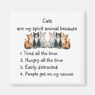 Grappige katten zijn spirituele dier humor grappig magneet