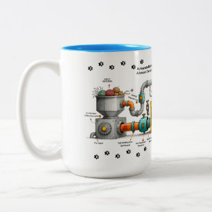 Grappige kattenassemblagemachine mok