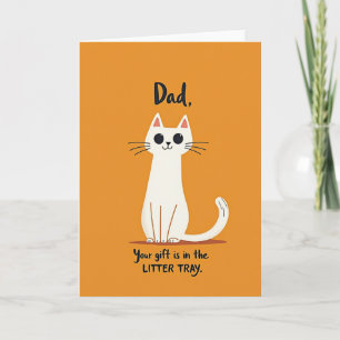Grappige kattenbak vader kaart