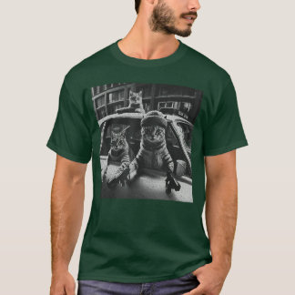 Grappige kattenbende vintage schattige kitten gang t-shirt