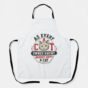 Grappige katteneigenaar citaat vintage graveerontw schort