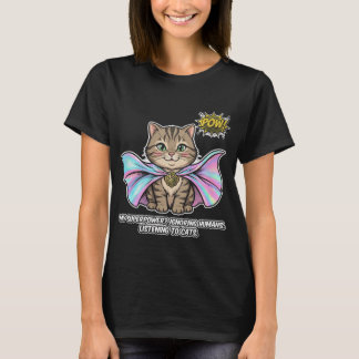 Grappige kattenfluisteraar superkracht tabby cape t-shirt