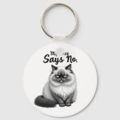 Grappige kattengezicht Illustratie – Minimaal knuf Sleutelhanger (Voorkant)