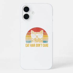 Grappige kattenhaar-achtige kaart voor kattenliefh iPhone 16 plus hoesje