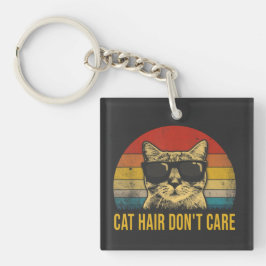 Grappige Kattenharen, Geen Zorg voor Kattenliefheb Sleutelhanger