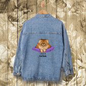 Grappige kattenhouding denim jacket