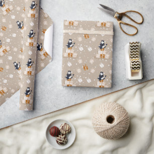 Grappige Kattenkerstsurprise Cadeaupapier