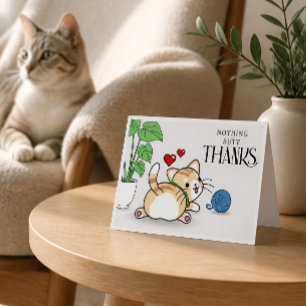 Grappige kattenkont bedankkaart