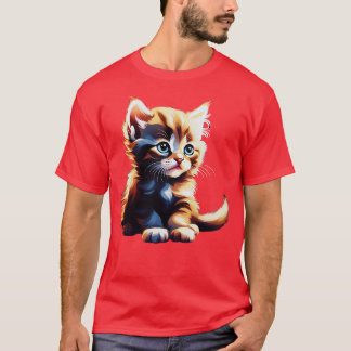 grappige kattenkunst print Deze schattige Cat Art T-shirt