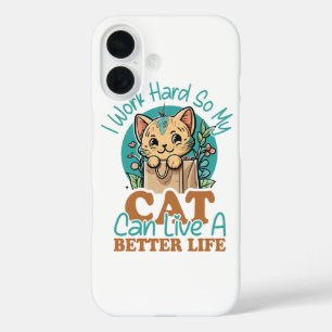 Grappige kattenliefhebber citaat Cute kitten grafi iPhone 16 Hoesje