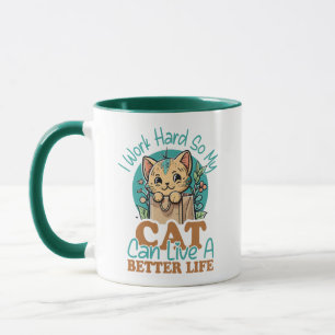 Grappige kattenliefhebber citaat Cute kitten grafi Mok