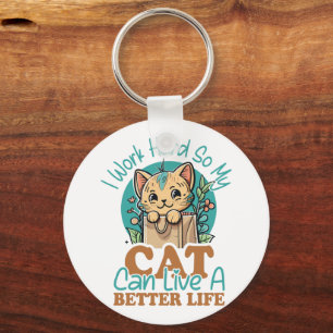 Grappige kattenliefhebber citaat Cute kitten grafi Sleutelhanger