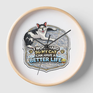 Grappige kattenliefhebber citaat wandklok