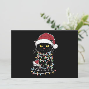Grappige Kattenliefhebber Kerstverlichting Feestdagenkaart