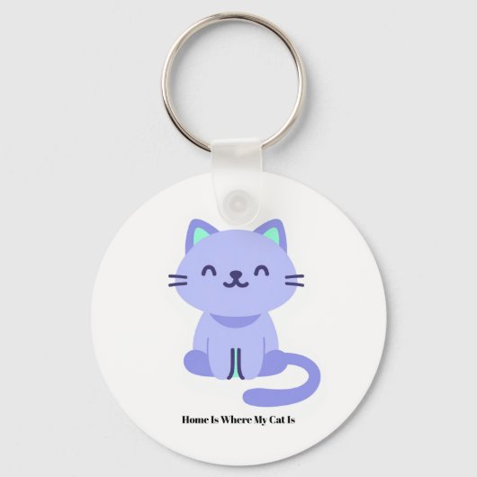 Grappige Kattenliefhebber Sleutelhanger – Cute Cad (Voorkant)