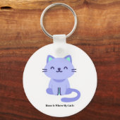 Grappige Kattenliefhebber Sleutelhanger – Cute Cad (Voorkant)