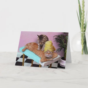 Grappige Kattenmassage Verjaardag Kaart