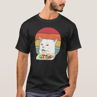 Grappige kattenmeme, retro kat die schreeuwt terwi t-shirt