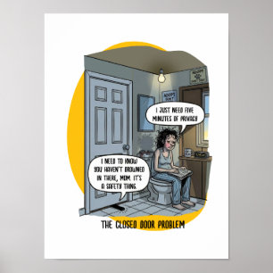 Grappige Kattenmoeder Badkamer Humor Cadeau Poster