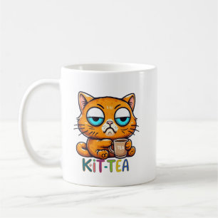 Grappige kattenmop mok Kit Tea humor geschenk be