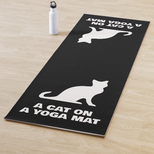 Grappige kattenpose gepersonaliseerde yoga mat ont (In situ)