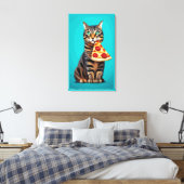 Grappige kattenprint, waardevol Poster papier (mat Canvas Afdruk (Insitu (Slaapkamer))