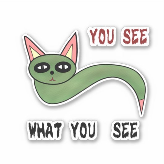 Grappige kattenslang sticker (Voorkant)