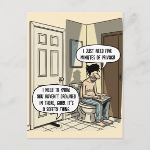 Grappige Kattenvader Badkamer Humor Cadeau Briefkaart