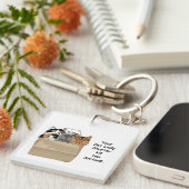 Grappige Kattenvrouw Starter Kit Humor Wit Sleutelhanger (Voorkant Rechts)