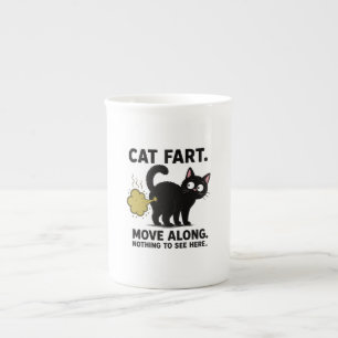 Grappige kattenwind - Doorlopen, niets te zien Porselein Kop