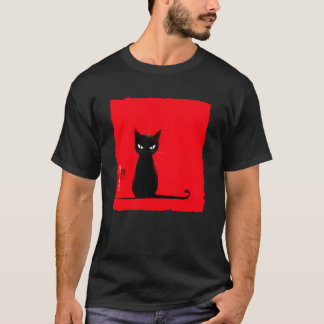 Grappige kattige kat Japanse kunst chagrijnig Neko T-shirt
