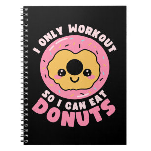 Grappige Kawaii Donuts Workout Citaat Notitieboek