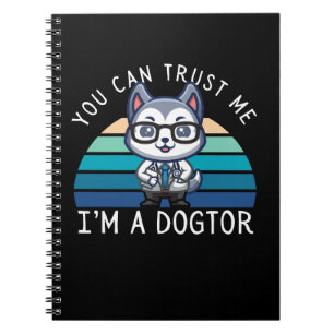 Grappige Kawaii Husky Hond Dokter Notitieboek