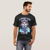 Grappige Kawaii kat skiën Cool anime T-shirt (Voorkant volledig)