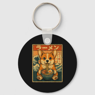 Grappige Kawaii Ramen Corgi Japanse Noedels Corgi Sleutelhanger