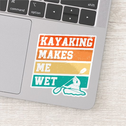 Grappige Kayak Lover Kayaking Retro River Kayaker Sticker (Detail)