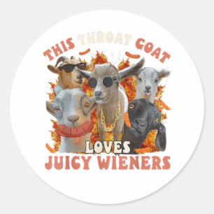 Grappige Keelgeit Slikt Sappige Wieners Sticker